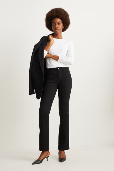 Women - Bootcut jeans - mid-rise waist - LYCRA® - black