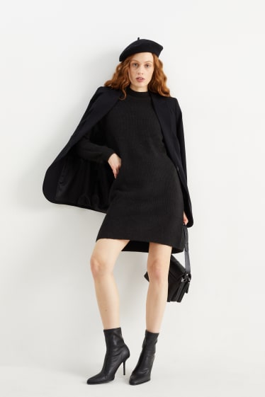Damen - Strickkleid - schwarz
