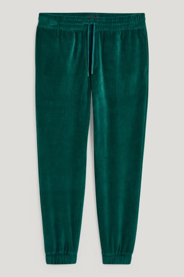 Herren - Samt-Jogginghose - dunkelgrün