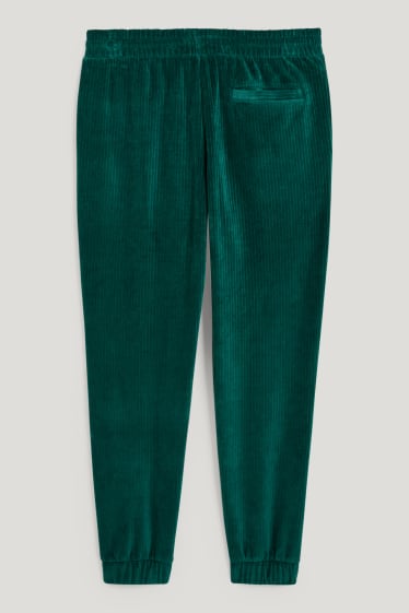 Herren - Samt-Jogginghose - dunkelgrün