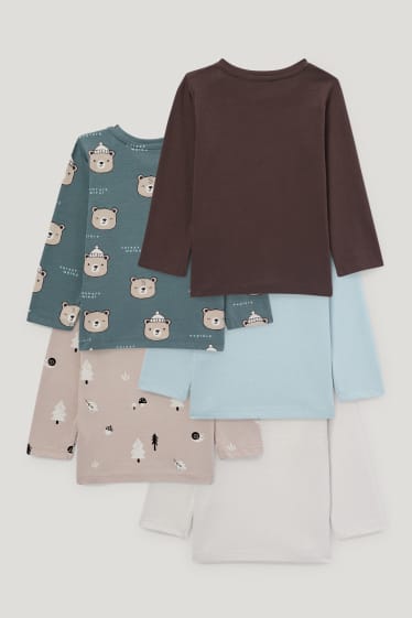 Exklusiv Online - Multipack 5er - Baby-Langarmshirt - beige-melange