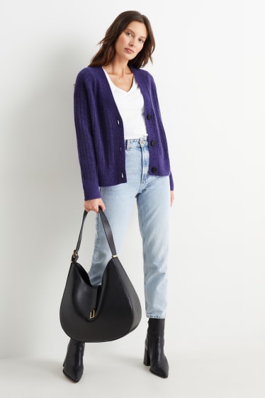 Damen - Strickjacke - lila