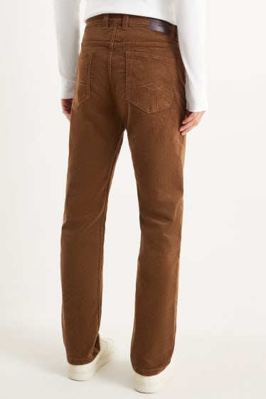 Home - Pantalons de pana - regular fit - marró fosc