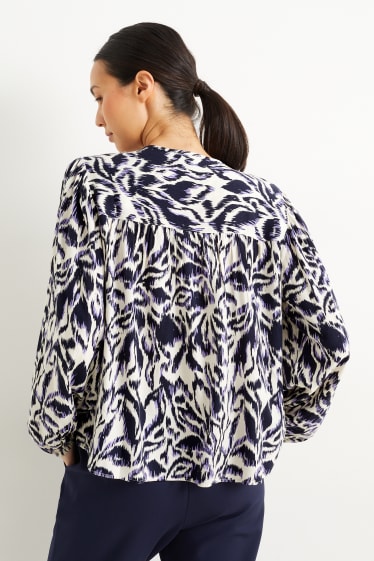 Damen - Bluse - gemustert - weiß