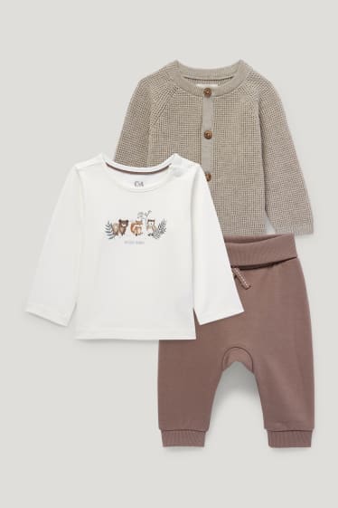 Baby Boys - Baby-Outfit - 3 teilig - hellbraun