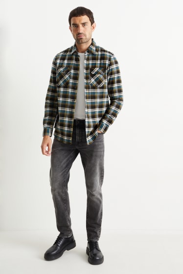 Home - Camisa de franel·la - regular fit - Kent - de quadres - verd