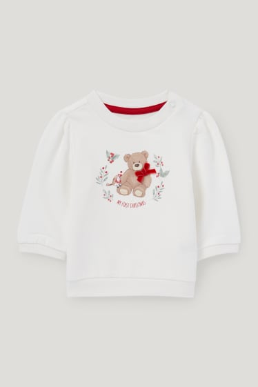Baby Girls - Baby-Weihnachts-Outfit - 3 teilig - cremeweiß