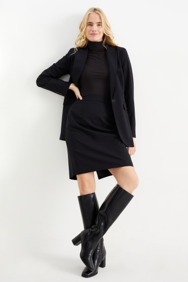 Damen - Basic-Rollkragenshirt - schwarz