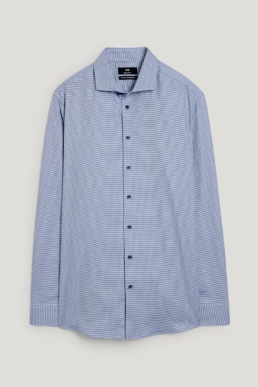 Heren - Business-overhemd - regular fit - cut away - strijkvrij - blauw