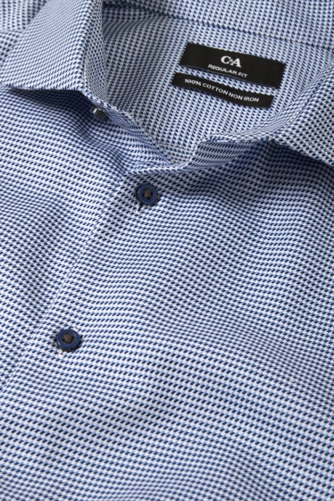 Heren - Business-overhemd - regular fit - cut away - strijkvrij - blauw