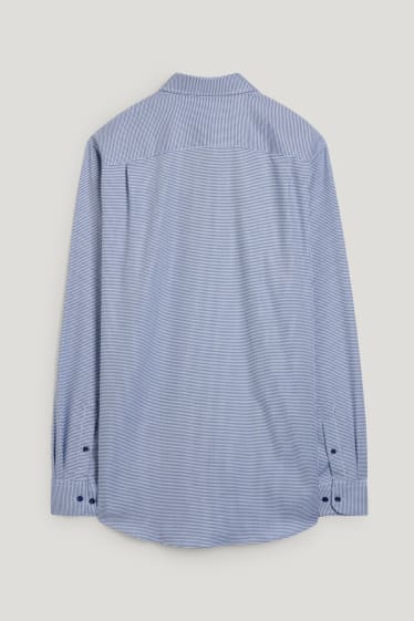 Heren - Business-overhemd - regular fit - cut away - strijkvrij - blauw