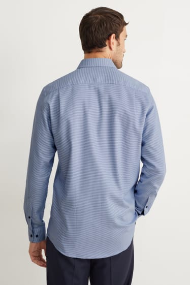 Heren - Business-overhemd - regular fit - cut away - strijkvrij - blauw