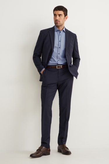 Heren - Business-overhemd - regular fit - cut away - strijkvrij - blauw