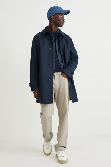 Herren - Flanellhemd - Regular Fit - Cutaway - blau