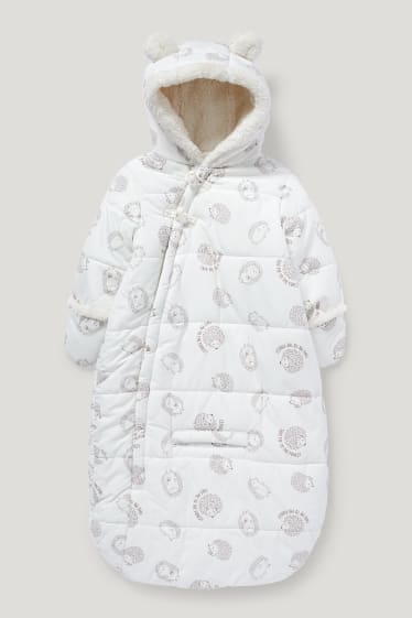 Baby Boys - Baby-Schneeanzug mit Kapuze und Fußsack - cremeweiß