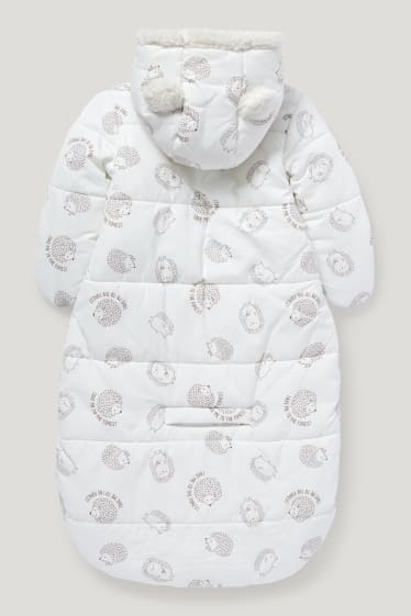 Baby Boys - Baby-Schneeanzug mit Kapuze und Fußsack - cremeweiß