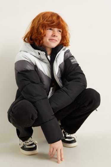 Niños - Chaqueta acolchada con capucha - gris claro jaspeado