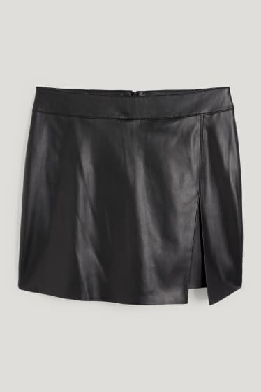 Clockhouse Girls - CLOCKHOUSE - Skort - Lederimitat - schwarz