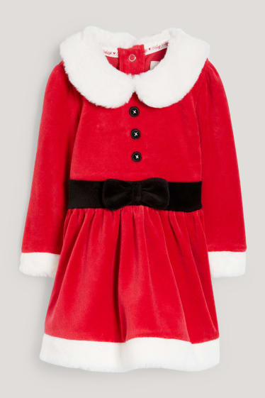 Baby Girls - Baby Christmas outfit - 2 piece - dark red