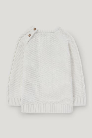 Baby Boys - Baby-Pullover - Zopfmuster - cremeweiß