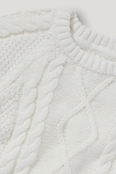 Baby Boys - Baby-Pullover - Zopfmuster - cremeweiß