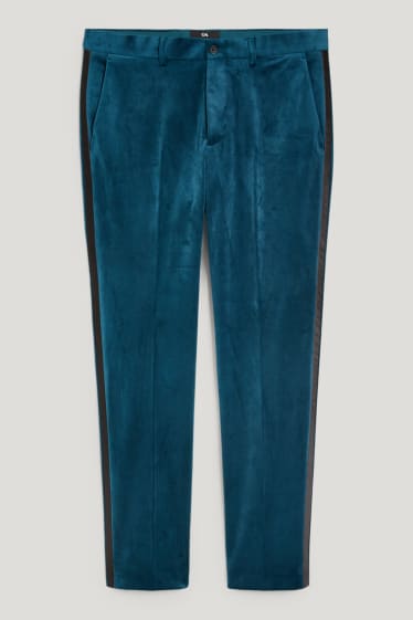 Herren - Samt-Hose - Slim Fit - dunkeltürkis