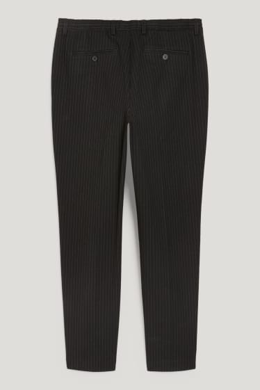 Herren - Hose - Slim Fit - Nadelstreifen - schwarz