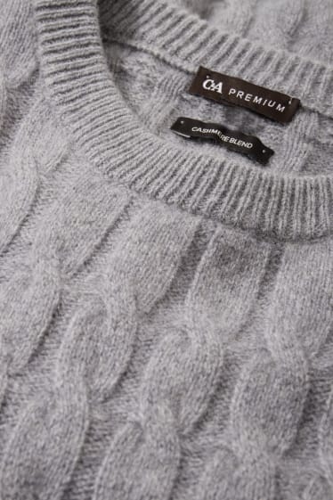 Mujer - Jersey de cachemir - de ochos - gris