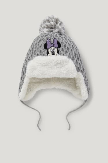Online exclusive - Minnie Mouse - knitted baby hat - light gray