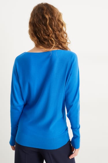 Damen - Feinstrick-Pullover - blau