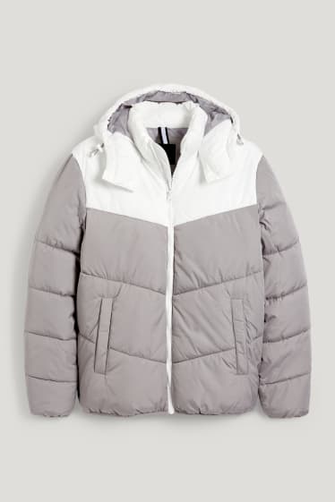 Clockhouse Boys - Quilted jacket with hood - white / gray