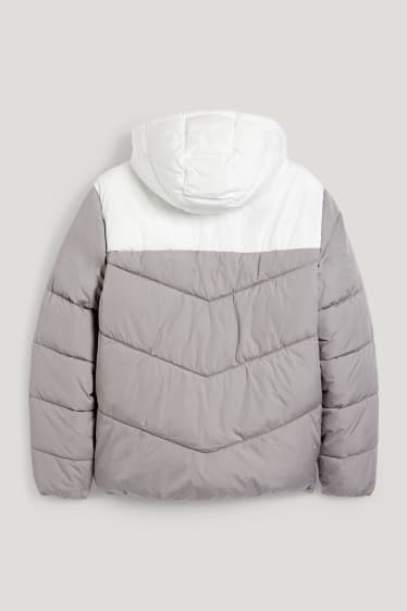 Clockhouse Boys - Quilted jacket with hood - white / gray
