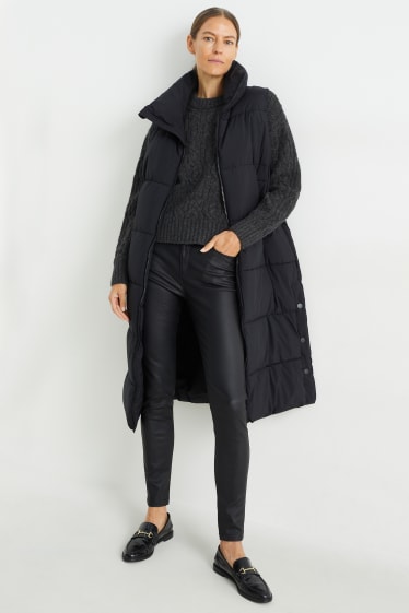 Damen - Pullover mit Zopfmuster - dunkelgrau