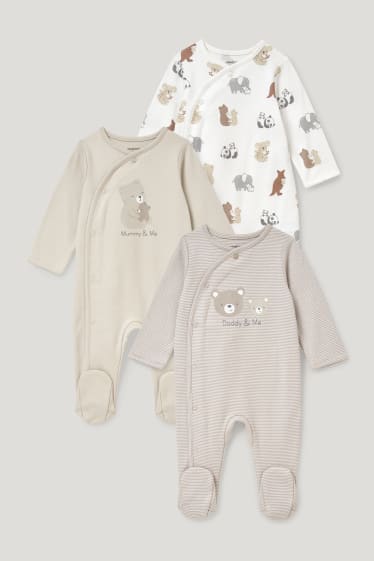 Baby Girls - Multipack of 3 - sleepsuit - beige-melange