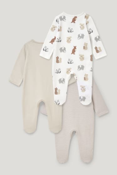Baby Girls - Multipack of 3 - sleepsuit - beige-melange