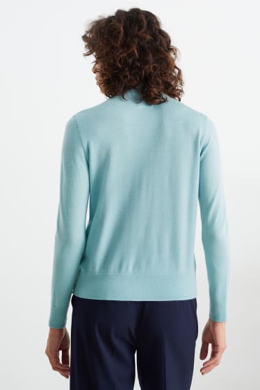 Damen - Basic-Merino-Rollkragenpullover - mintgrün