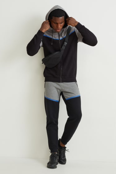 Herren - Sweatjacke mit Kapuze - schwarz