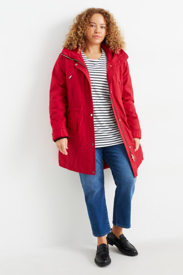 Damen - Parka mit Kapuze - rot