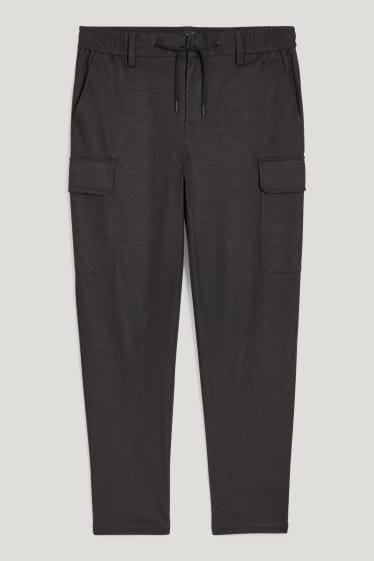 Home - Pantalons cargo - tapered fit - Flex - negre jaspiat