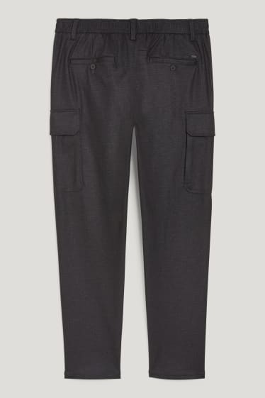 Home - Pantalons cargo - tapered fit - Flex - negre jaspiat