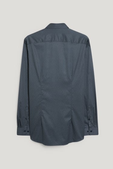 Herren - Businesshemd - Slim Fit - Kent - bügelleicht - blau / beige