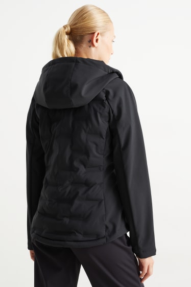 Femmes - Veste à coquille souple à capuche - noir