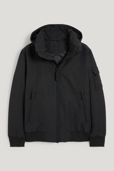 Herren - Bomberjacke mit Kapuze - schwarz