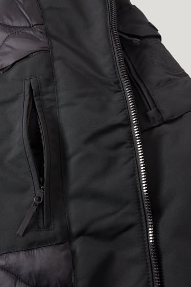 Herren - Bomberjacke mit Kapuze - schwarz
