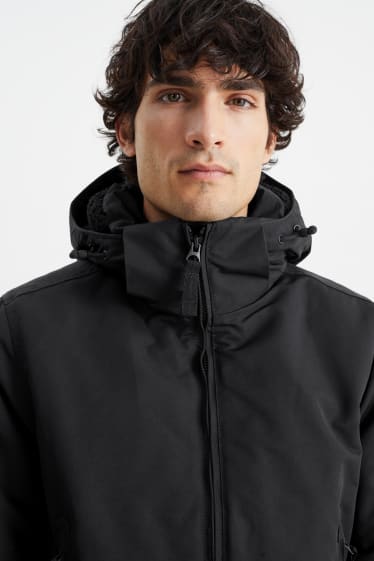Herren - Bomberjacke mit Kapuze - schwarz