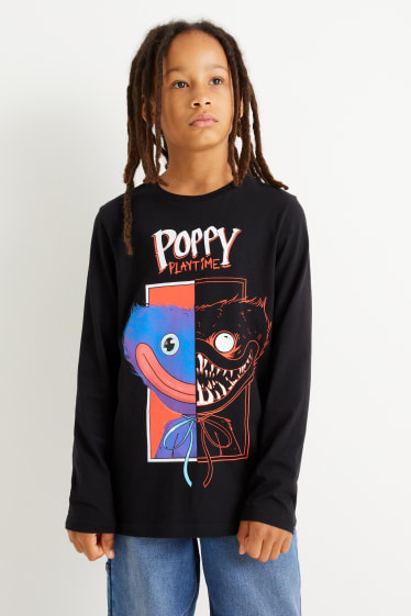 Kids Boys - Poppy Playtime - Langarmshirt - Glow in the Dark - schwarz