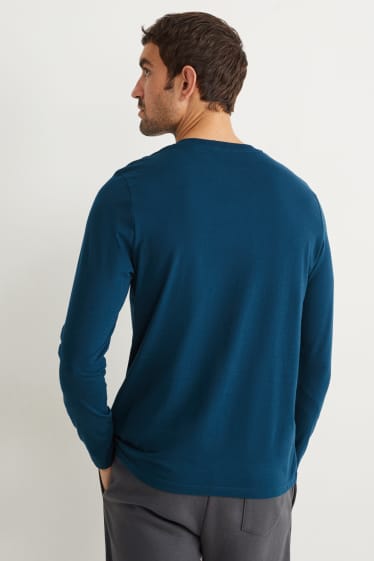 Herren - Langarmshirt - petrol