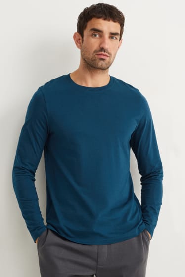 Herren - Langarmshirt - petrol