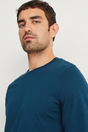 Herren - Langarmshirt - petrol