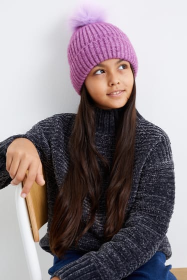 Niñas - Gorro de punto - violeta